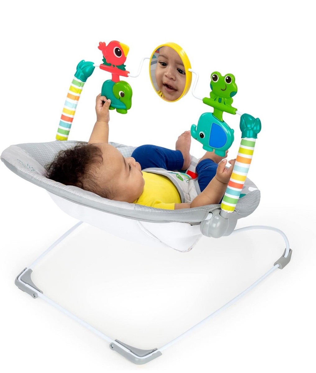 Bright Starts Playful Paradise Comfy Baby Bouncer Seat w/Soothing