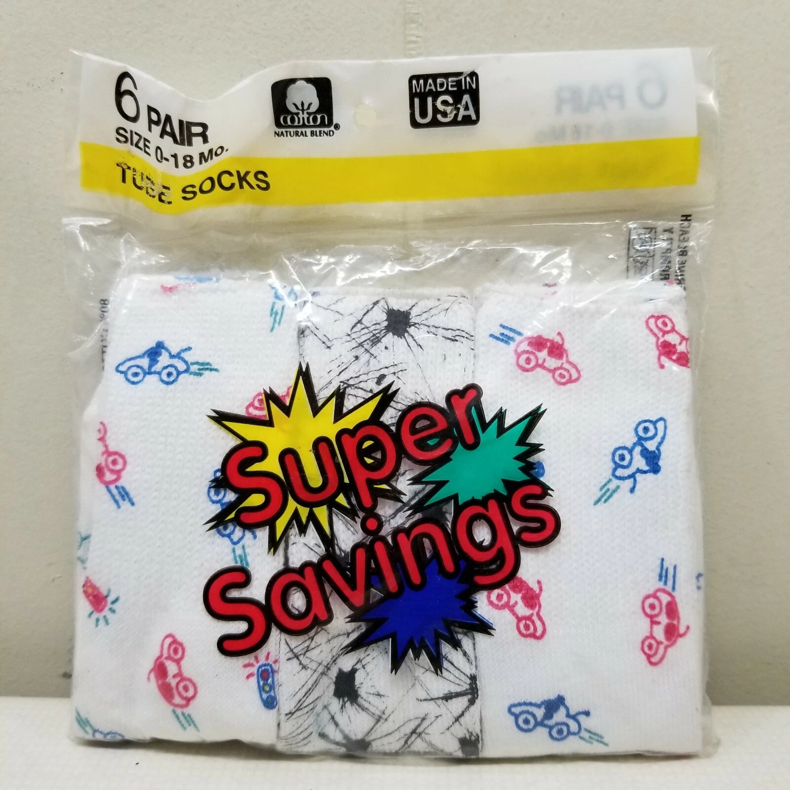6 Pairs Tube Socks 0 To 18 Month Cotton Car Dino Ball Print USA Vintage NOS
Opens in a new window or