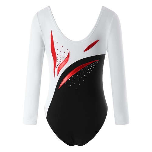 Kids Girl's Romper Workout Leotard Yoga Unitard Long Sleeve Jumpsuit Sports - Picture 6 of 51