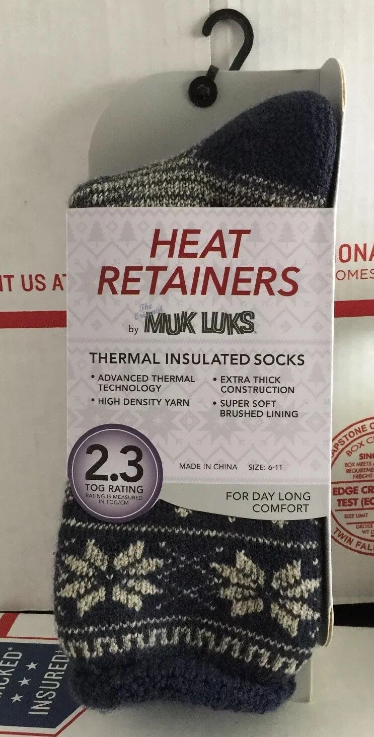 ❤️MUK LUKS Women's 'HEAT RETAINERS' THERMAL SOCKS Stripe - 6-11