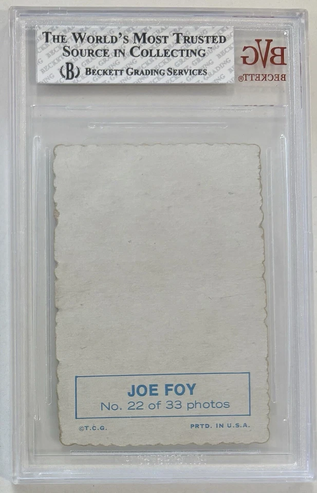 1969 Topps Deckle Edge Joy Foy Vintage Short Print #22B RARE! Graded BVG 8 - Image 2 of 2