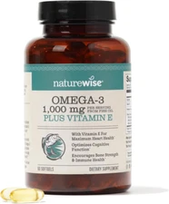Fish Oil Omega 3 Healthy Heart Support Supplement- 60 Soft-gels, 1 month supply