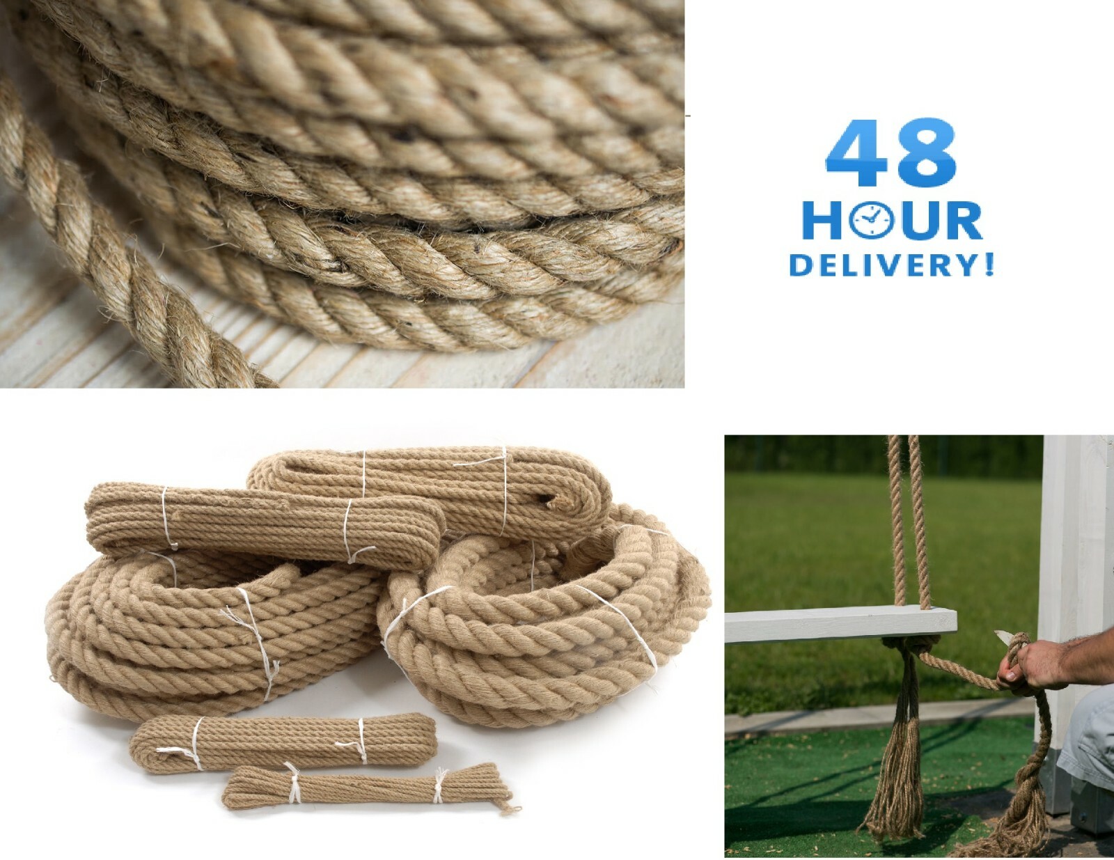 Natural Jute Seil - 10 Mm Dick, 10 M Lang, 3-strähnig Gedreht - Für Garten, Boot & Dekoration
