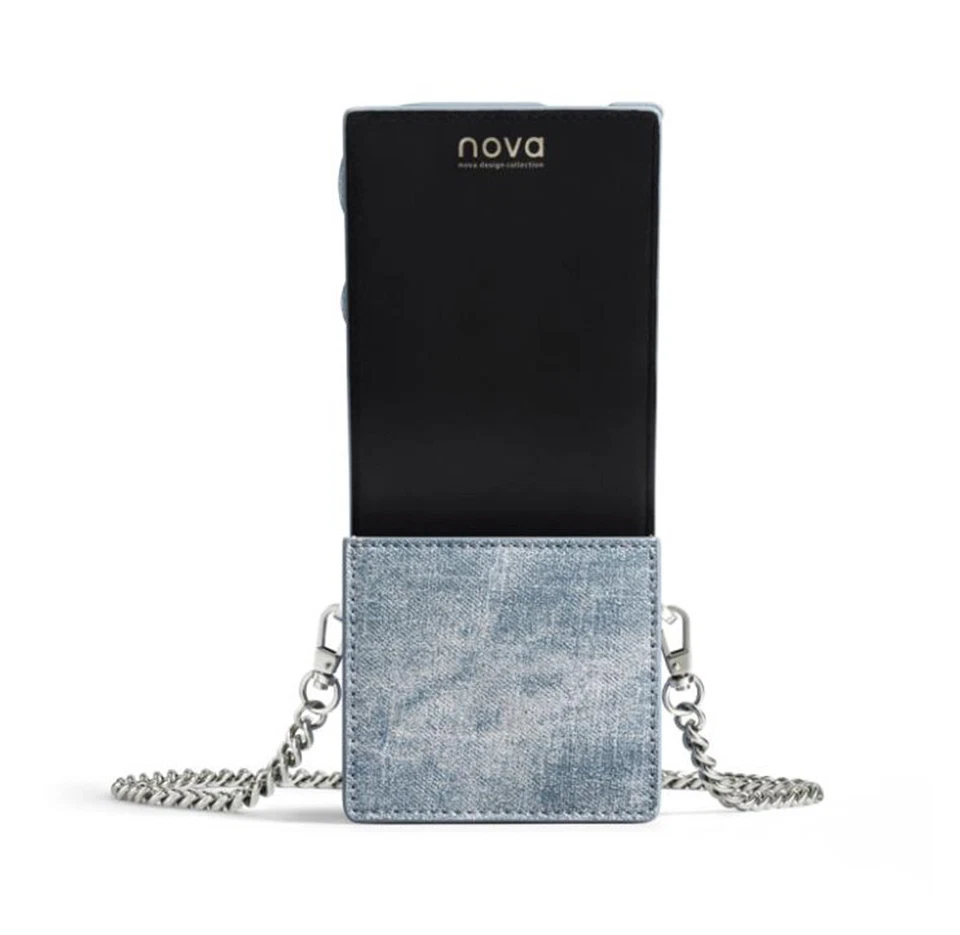 Original Huawei Nova Abatible Cuero PU Mini Bandolera Cadena Correa Estuche Cubierta Foto 3 de 4