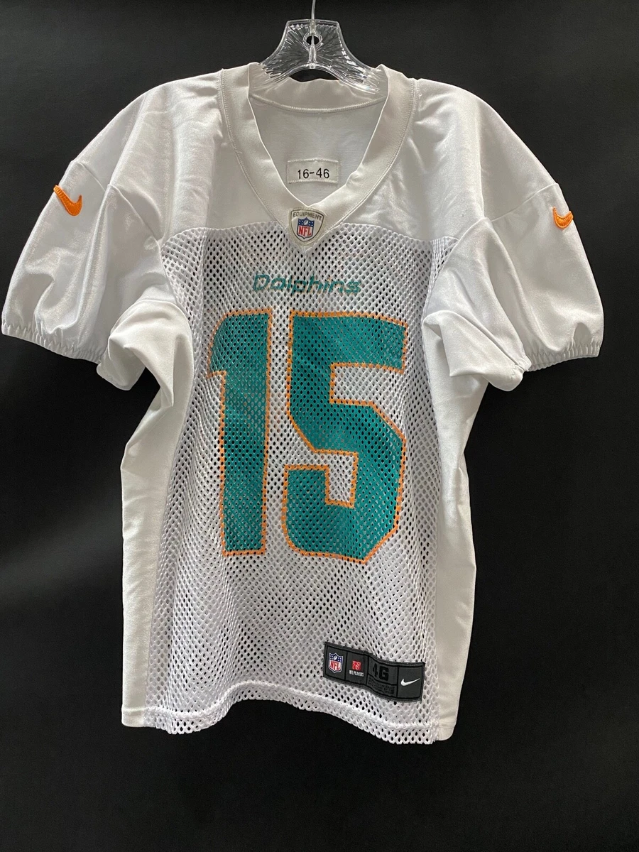 15 MIAMI DOLPHINS GAME USED WHITE NIKE PRACTICE JERSEY SIZE 46 eBay
