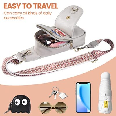 KFXFENQ Women's PU Leather Sling Bag - Small Crossbody Chest Bag For Cycling, Travel, Daily Use - View #11