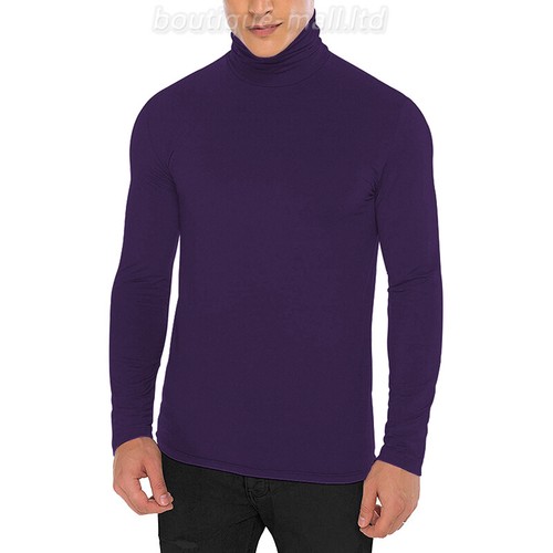 Hombres Pulóver Cuello de Tortuga Mangas Largas Jumper Top Cálido Informal Calce Ajustado Camiseta Suave - Imagen 25 de 26