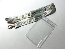 RARE The Coffee Monsterz Co Lanyard & Plastic ID Holder TCMC Strawberry Flower