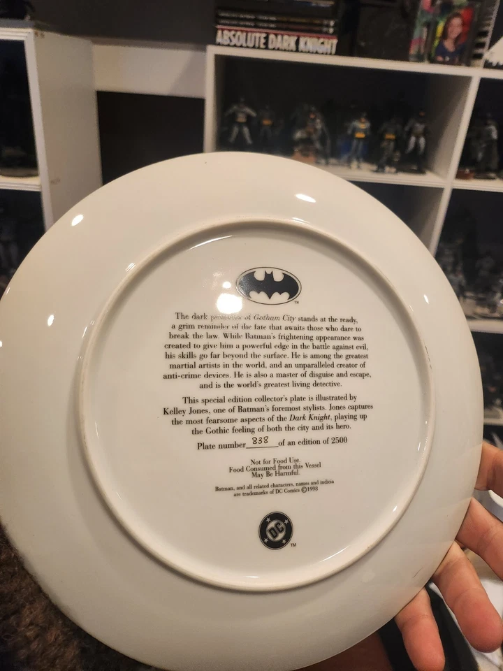 Placa de coleccionista Warner Bros 1996 Batman Kelly Jones edición limitada #838/2500 Foto 4 de 4