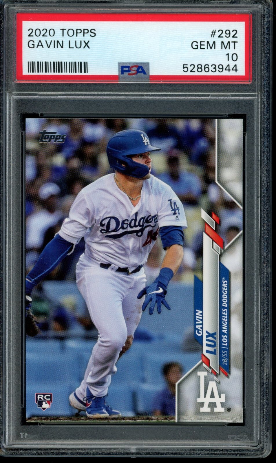 2020 Topps Series 1 #292 Gavin Lux PSA 10 Gem Mint RC Rookie Card 52863944