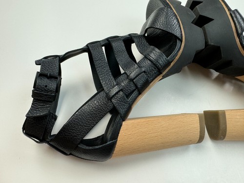 Vic Matie Italy High Heel Sandals Women 39 US 9 EUC Black Leather Strap Shoes - Picture 18 of 21