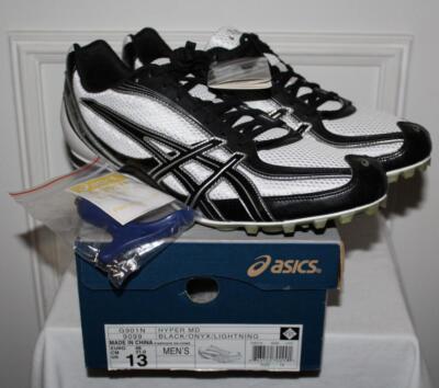 NEW BOX Asics Mens Hyper MD Black Onyx Track Field Spikes Shoes