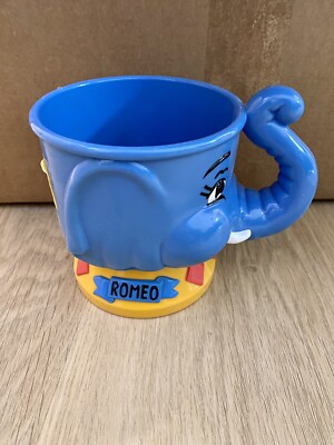 VTG Ringling Brothers Circus Romeo Blue Elephant Child Mug Cups Unused