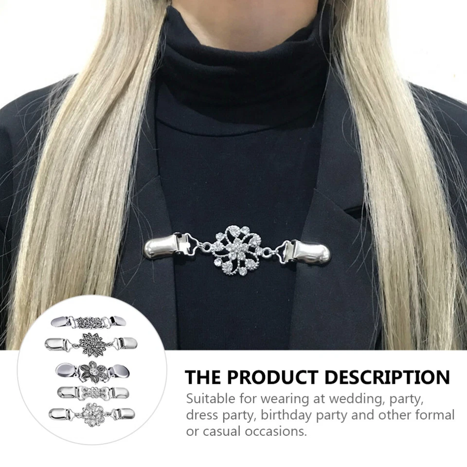 5Pcs Vintage-Schal-Clips Pullover Schal Clip Kragen Clips Shirts Kleider Schal - Bild 3 von 4