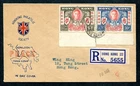 Hong Kong 1946 GB KGVI Peace set stamps on Registered FDC Posted Locally (2)