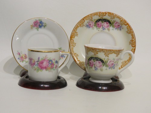 12 einzigartige Vintage Bone China Demitasse Tassen & Untertassen meist asiatisch Restposten - Bild 9 von 14