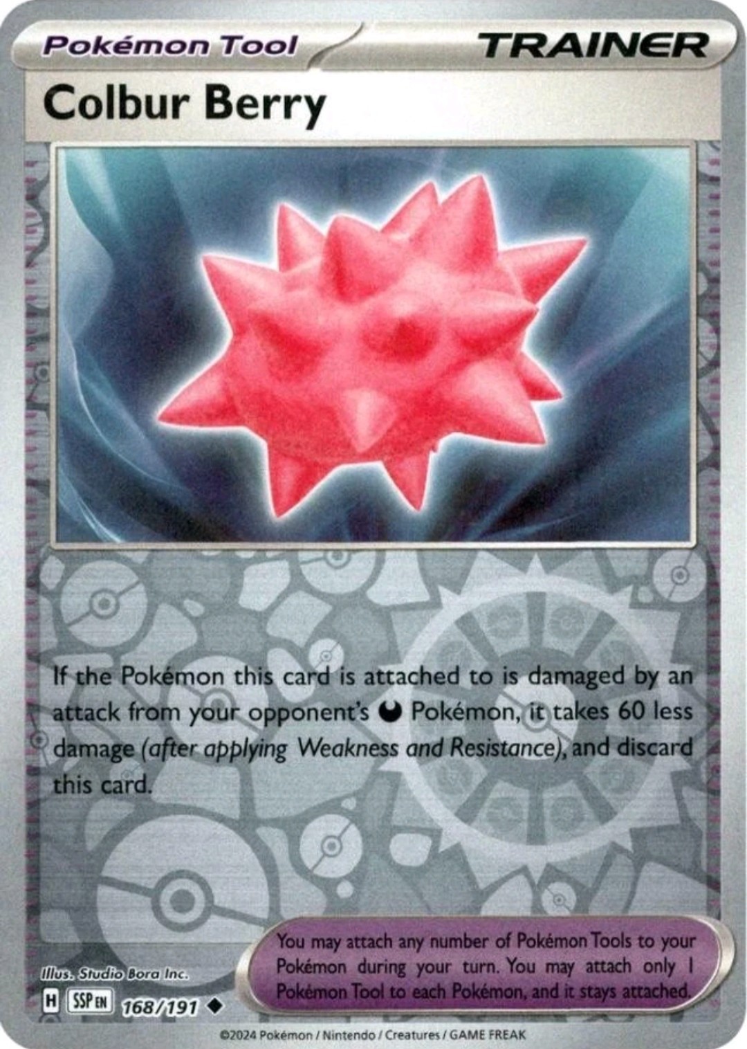 Colbur Berry reverse holo 168/191 Pokemon tcg NM