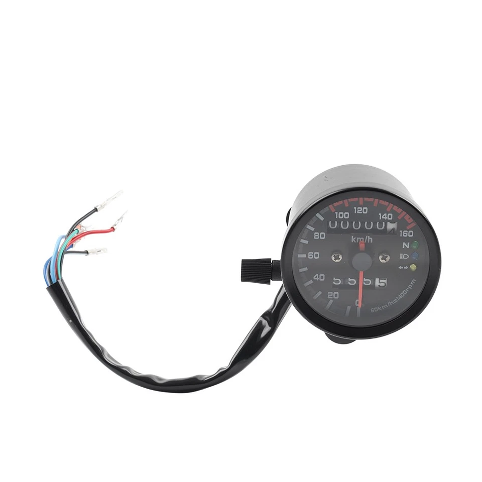 Motorcycle Universal Mini Speedometer Odometer Gauge w/ Indicator Light 12V - Image 3 of 4