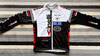 Cinelli Men’s Retro Cycling Jacket – Size L – Black / White / Red – Full Zip