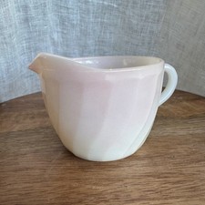 USA Vintage Fire King Pink Ombre Creamer Pitcher Swirl Design Milk Glass