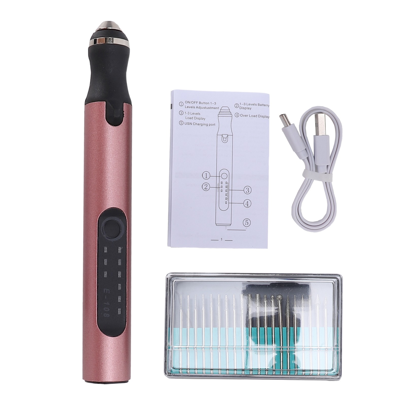 3-Speed Electric Engraving Pen Rechargeable Cordless Polishing Pen 5000-18000RPM