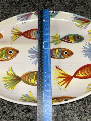 Vietri Pesci Colorati 17.5” Oval Serving Platter Italy **PLEASE READ DESCRIPTION - Picture 5 of 8
