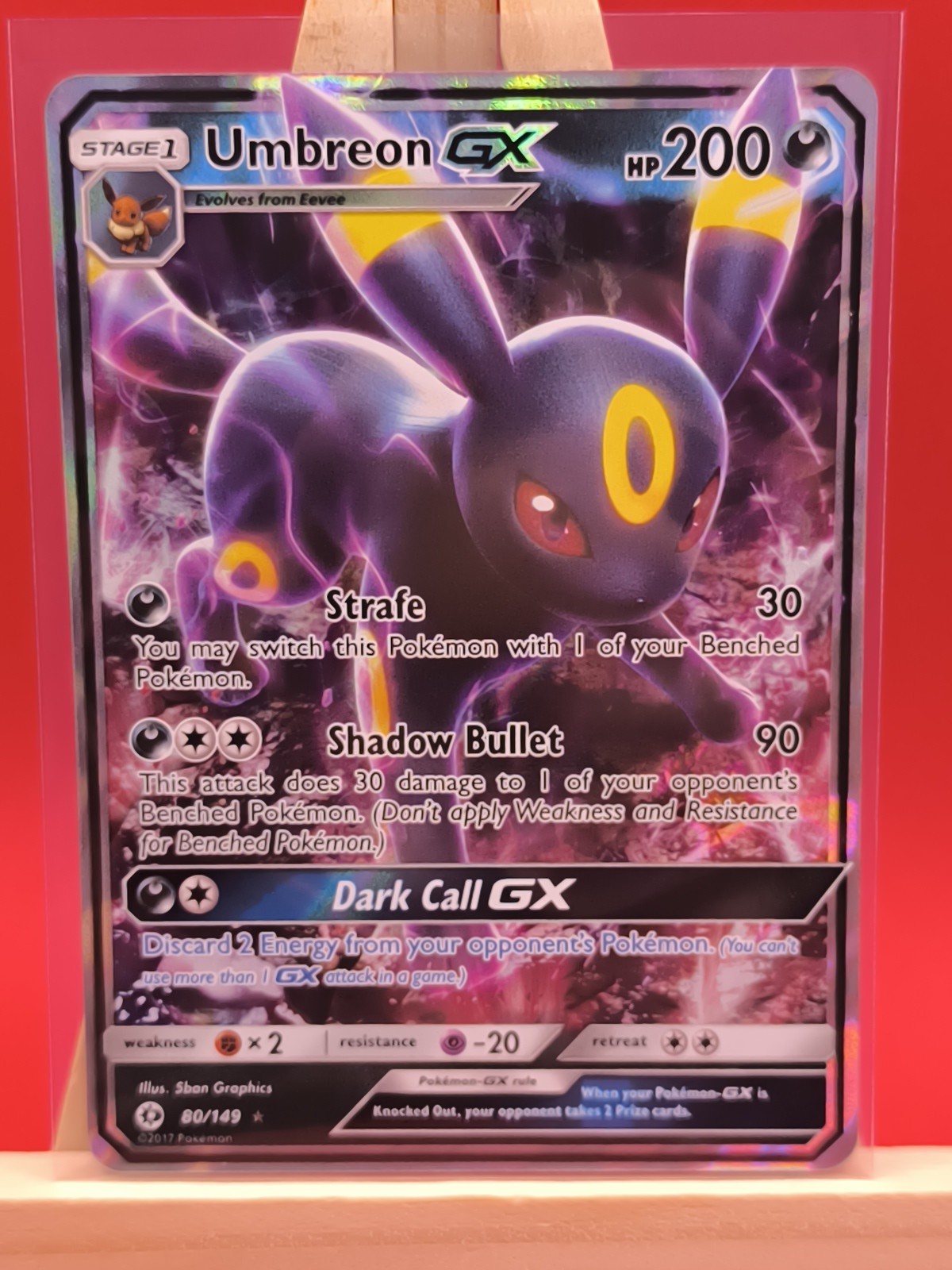 Umbreon GX 80/149 Sun & Moon Base Set Ultra Rare Holo  Pokemon Card 