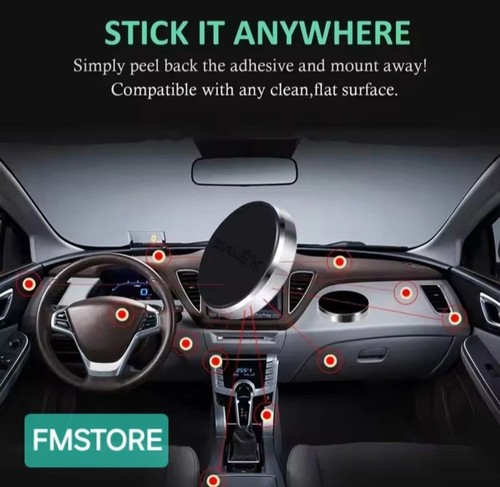 SUPPORTO MAGNETICO AUTO PORTA SMARTPHONE CELLULARE UNIVERSALE CALAMITA ADESIVO - Foto 4 di 5