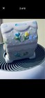 Ceramic Baby Carriage Planter Teddy Bear Hand Painted Glazed Nursery Decor Blue — photo 2