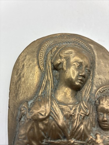 Bronze Madonna And Child Plaque Made By Wild Goose Studio Kinsale Ireland - Foto 3 di 11