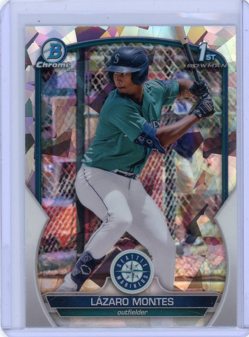 2023 Bowman Lazaro Montes #BCP-58 1st Bowman Chrome Atomic Refractor Mariners