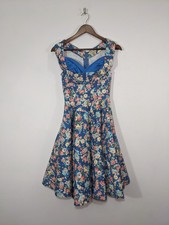 Lindy Bop 'Ophelia' Vintage 1950's Floral Spring Garden Party Picnic Dress XS