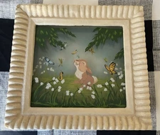 DISNEY 1942 COURVOISIER MULTIPLANE PAINTING THUMPER AND BUTTERFLIES NO.12 BAMBI
