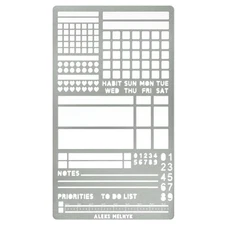 Aleks Melnyk No.423 Metal Stencil for Bullet Journaling, Bookmark, Planning,