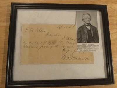 Abraham Lincoln Cabinet William Dennison, Postmaster General ￼￼Autograph Letter
