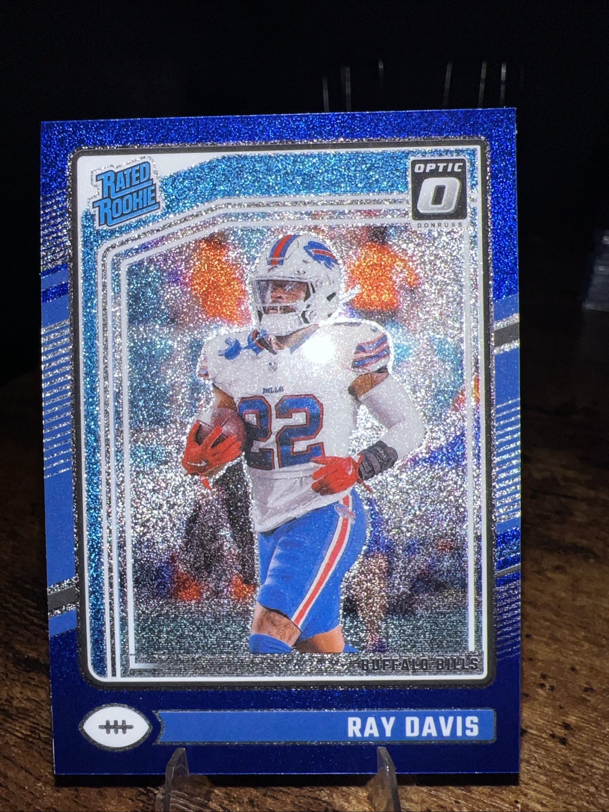 2024 Panini Donruss Optic-Ray Davis #283 Case Hit SSP Blue Glitter Rated Rookie