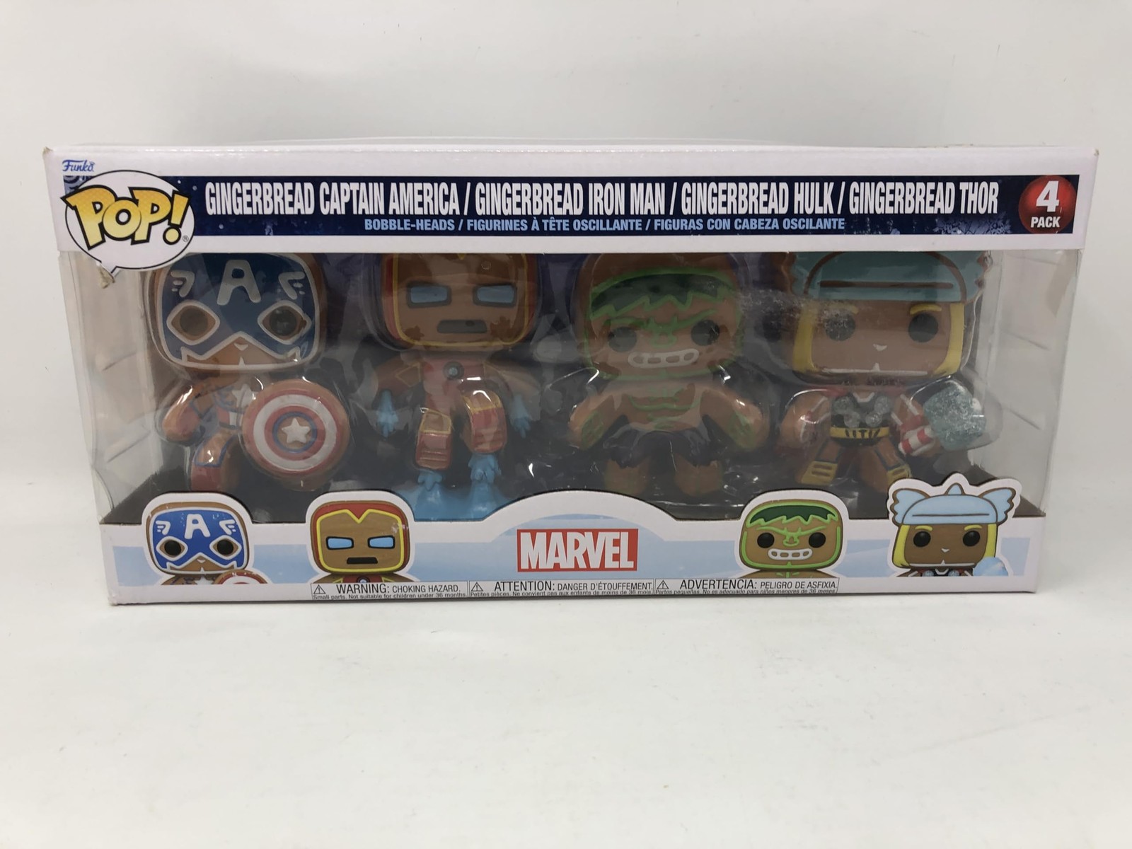 Pop! Pack De 4 Capitán América Y Iron Man Y Hulk Y Thor Marvel Edición Especial Brillo