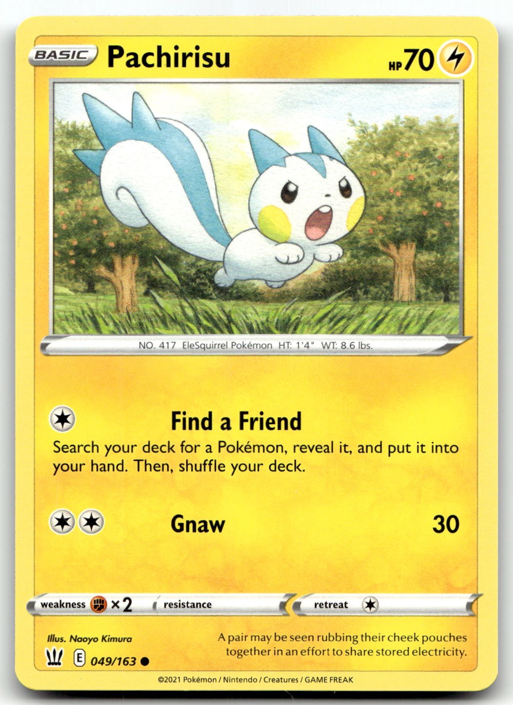 Pachirisu 049/163 SWSH05: Battle Styles Common Unlimited Pokemon TCG NM