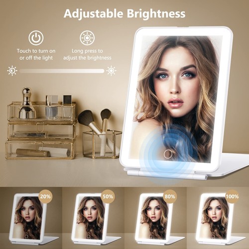 Rechargeable Makeup Mirror for Travel, Vanity Mirror with 80LEDs, 3 Color Lig... - Picture 3 of 6