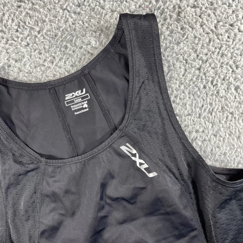 2XU CAMISETA SIN MANGAS MUJER GRANDE NEGRA SIN MANGAS COMPRESIÓN CORRER TRIATLÓN ATLETA Foto 3 de 4
