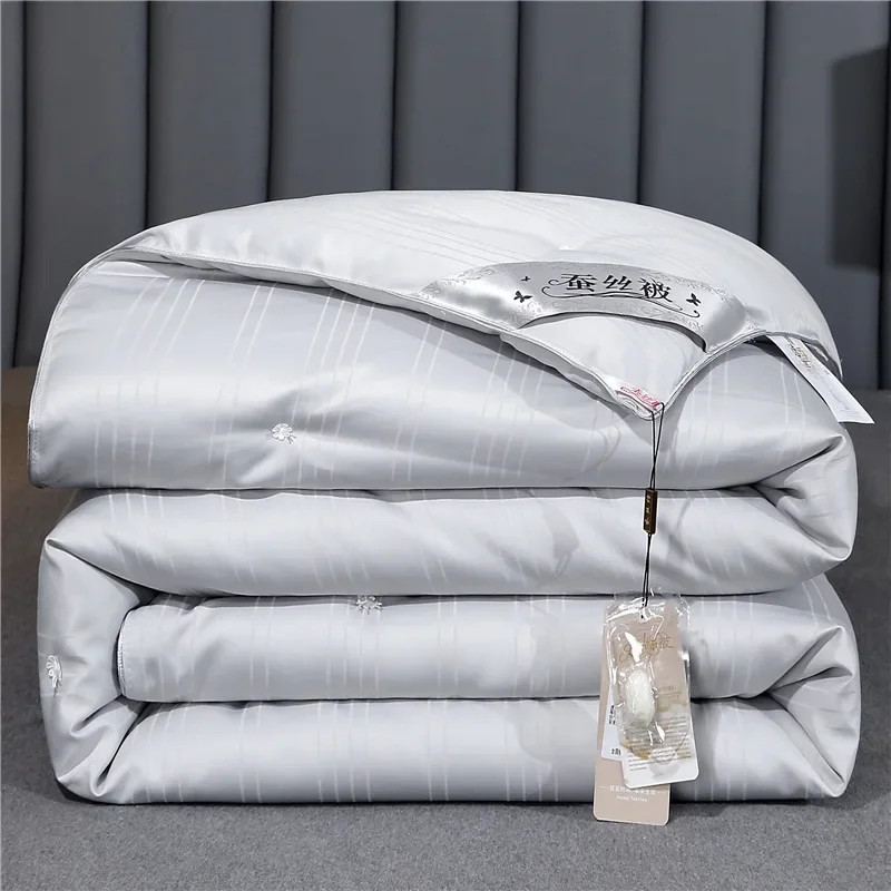 100% Mulberry Silk Comforter Quilt All Season Breathable Luxurious Bedding