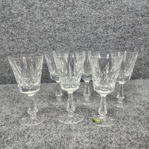 6 Waterford Crystal Rosslare 6" Claret Wine Glasses Vintage Ireland Pristine