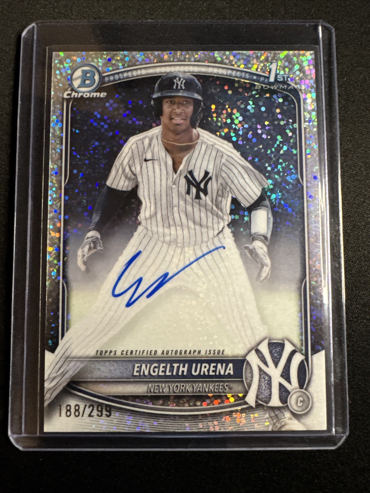 Engelth Urena 2025 Bowman Chrome 1st Speckle Auto /299 New York Yanknees