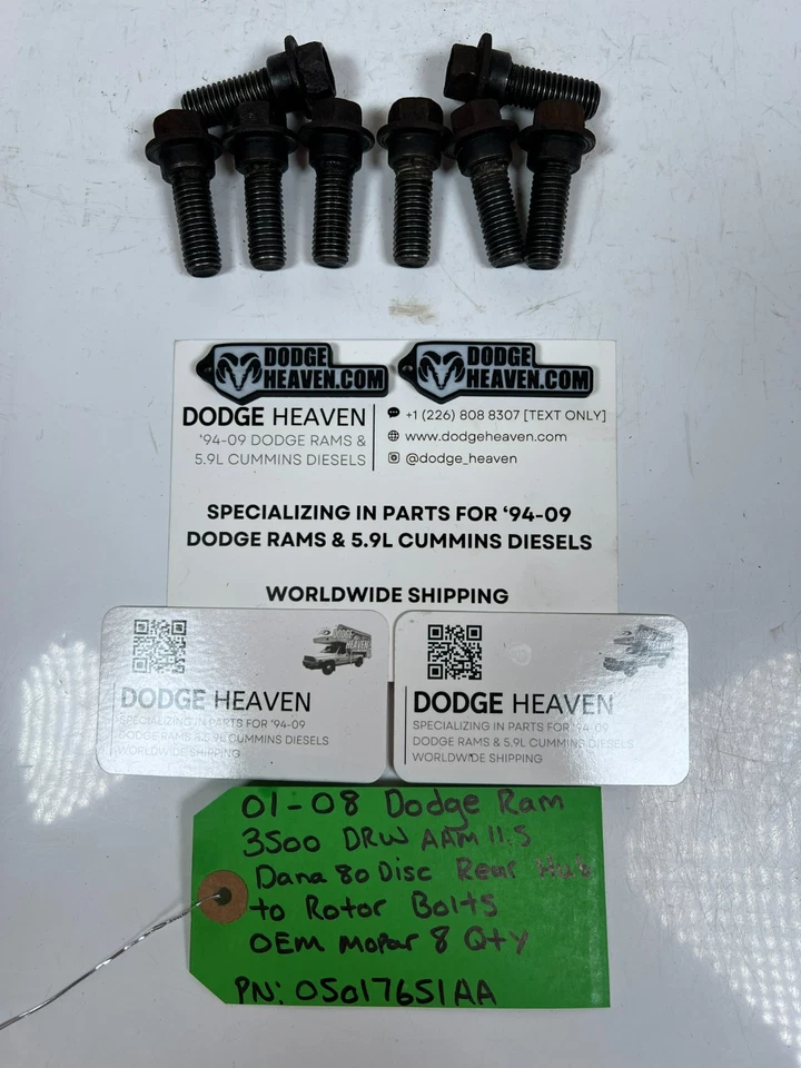 OEM 2001-2008 Dodge Ram 3500 DRW disco trasero rotor a pernos de buje 8 CANTIDAD 05017651AA Foto 2 de 4