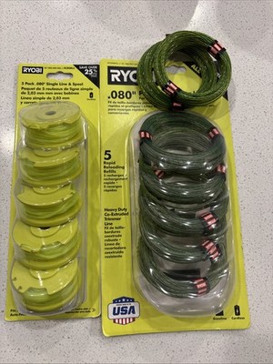 Ryobi 0.080 in. Replacement Auto-Feed Line Spools (5-Pack) Plus Trimmer Line
