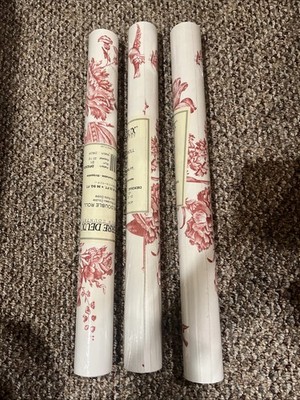 3- Pierre Deux Wallpaper French Country  20.5'' X 11 Yards RED Floral