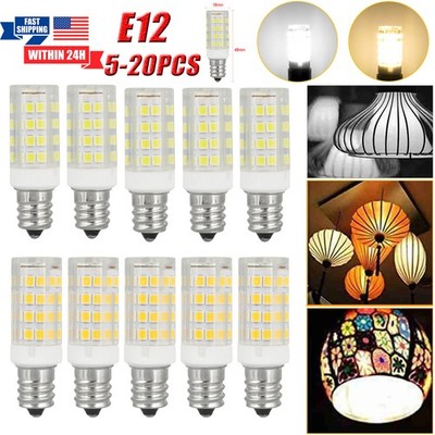 20PC E12 LED Corn Bulb Light 6000K Candelabra Ceiling Fan Daylight Ceramics Lamp