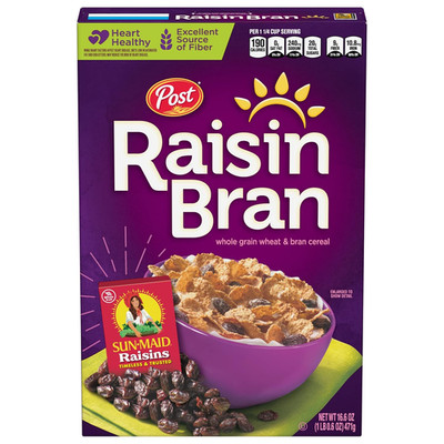 Raisin Bran Cereal, Made with Wheat and Bran Flakes and Sweet Sun-Maid Raisins,