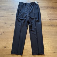 Brooks Brothers Dress Pants Men  s 35x33 346 Stretch Black Wool NWT