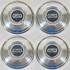 1967-1980 Vintage Ford F-100 10 58 Dog Dish Chrome Center Caps Hubcaps Set4